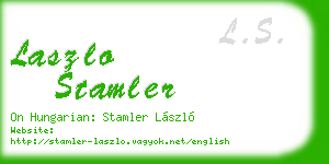 laszlo stamler business card
